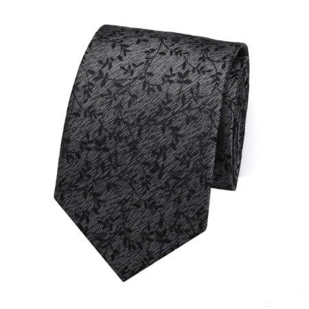 Grey tie with flowers